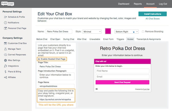Customize chat box
