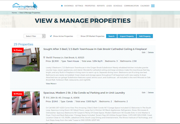List properties