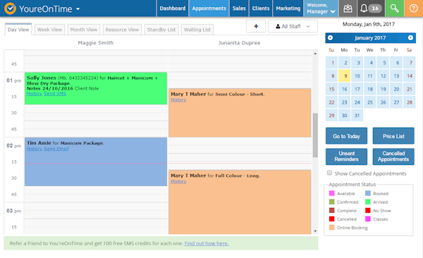 Daily schedule