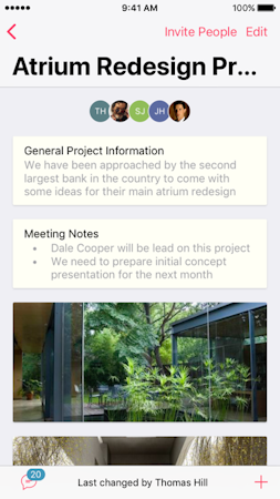 Mobile project dashboard
