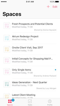 Mobile project list