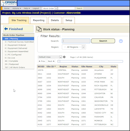 Site tracking