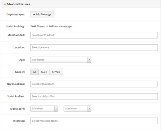 Social profile filtering