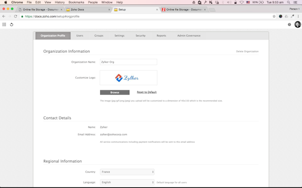 Profile setup