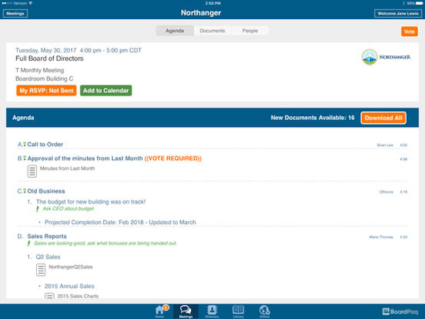Agenda organizer