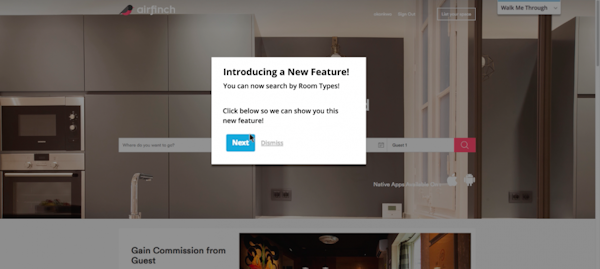 Example on-page popup