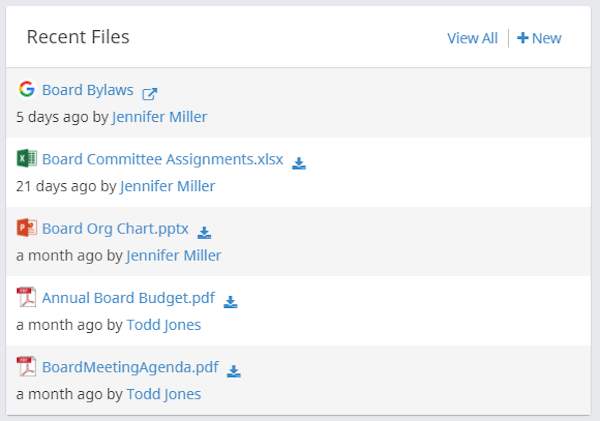 Recent files