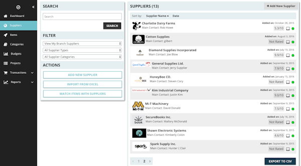 Suppliers