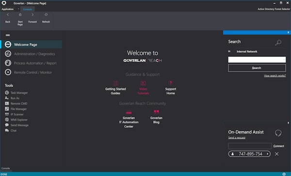 Welcome screen