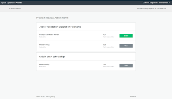 Reviewer dashboard