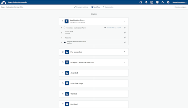 Workflow stages