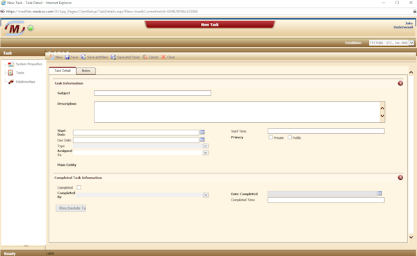 New task