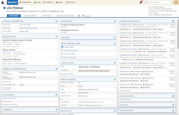 Optimize candidate information