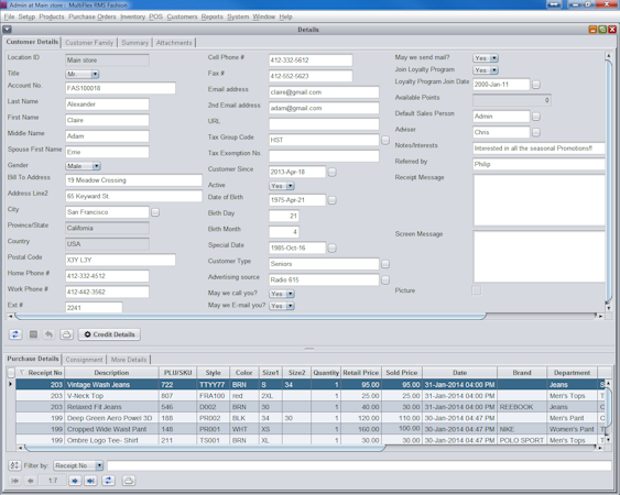 Customer CRM Detail POS Summary