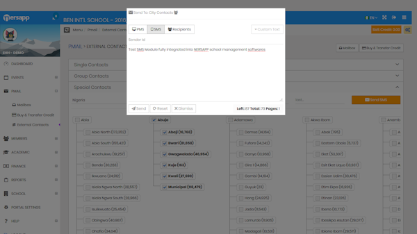 External contacts