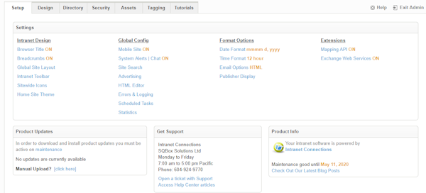 Admin panel