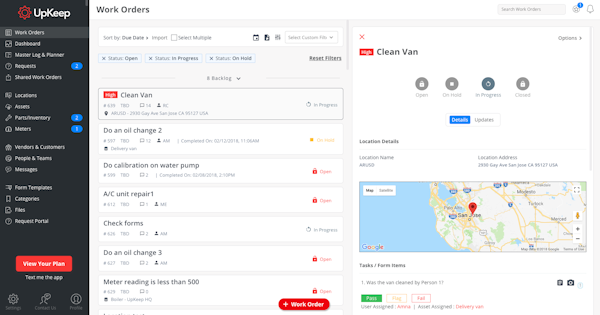 Work order overview