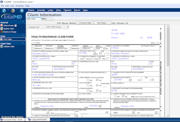 Claim information