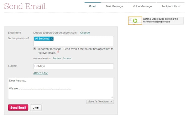 Parent messaging