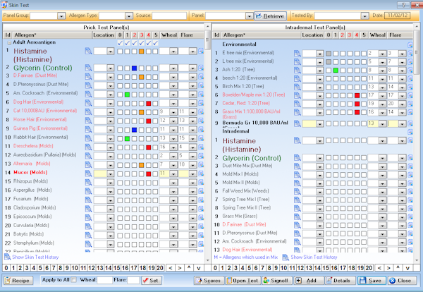 Immunology skin test module