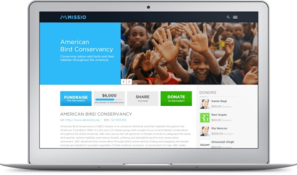 Missio fundraising website