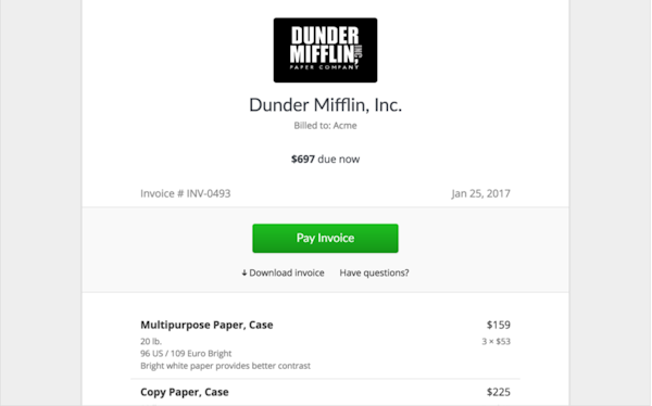 Invoice example