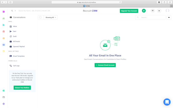 Recruit CRM conversations screenshot