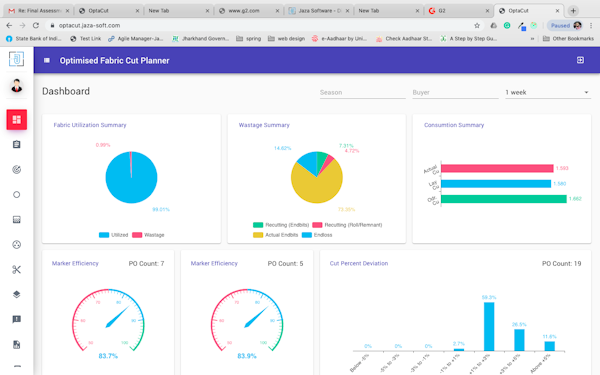 OptaCut dashboard