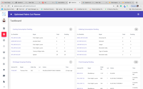 OptaCut task boards