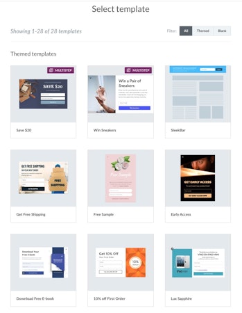 Sleeknote predefined templates