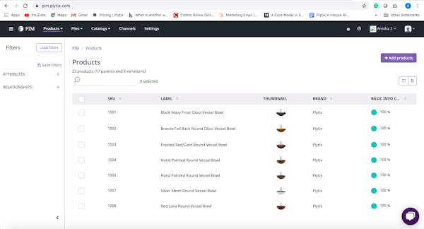 Product catalog management
