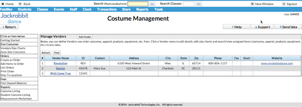 Costume management