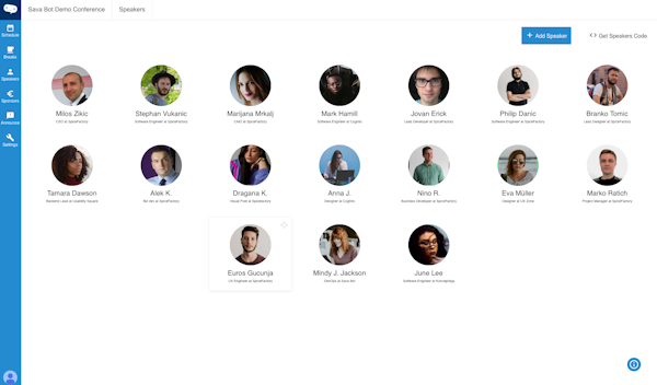 Speaker list