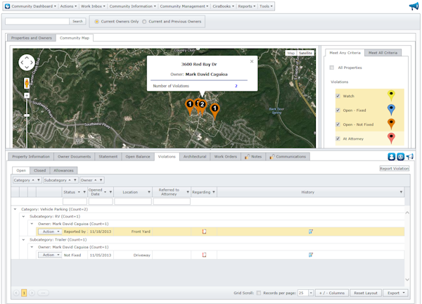 CiraNet community violation map