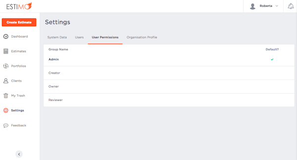 User permissions