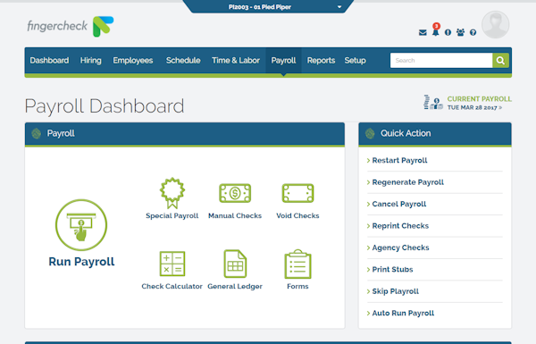 Fingercheck - Payroll dashboard