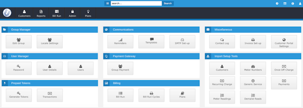 Admin configuration panel