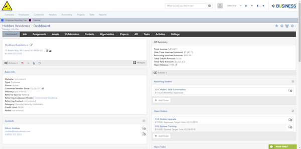 Customer dashboard