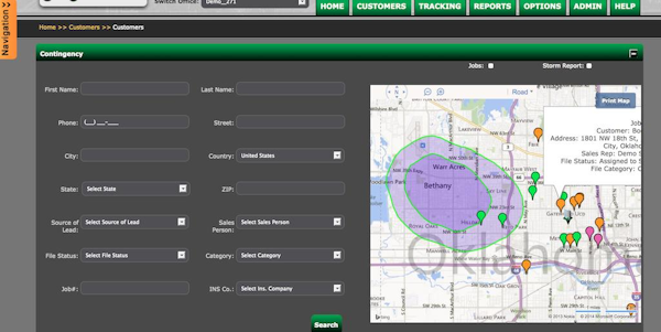 Mapping and insurance restoration features included