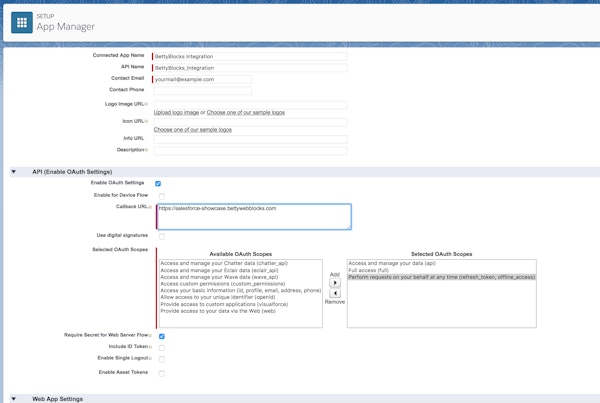 Setting up Salesforce