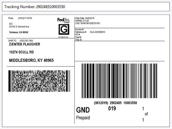 Shipping labels and packing slips