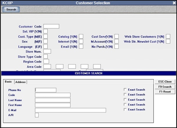 Customer search