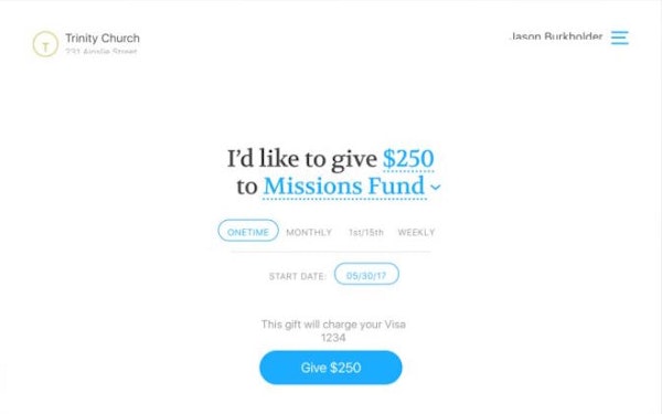 Donations screen