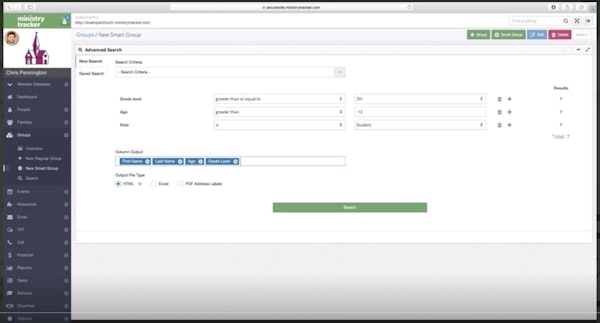 Search groups