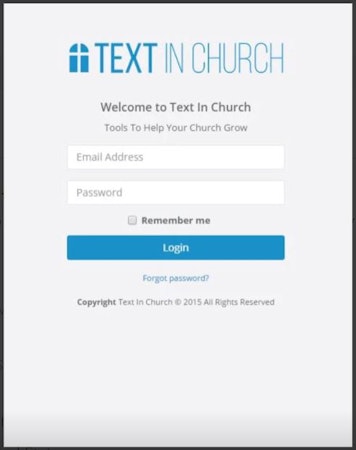 Login page