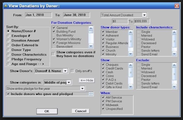 View donations by donor