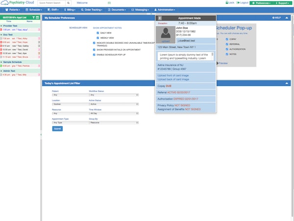 Appointment scheduler preview