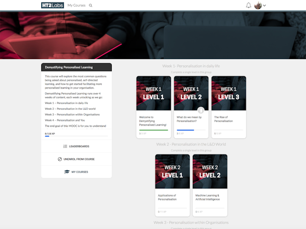 Curatr level page