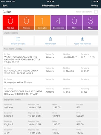 Pilot dashboard iPad