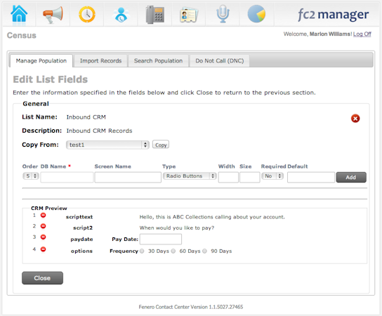 Edit list fields